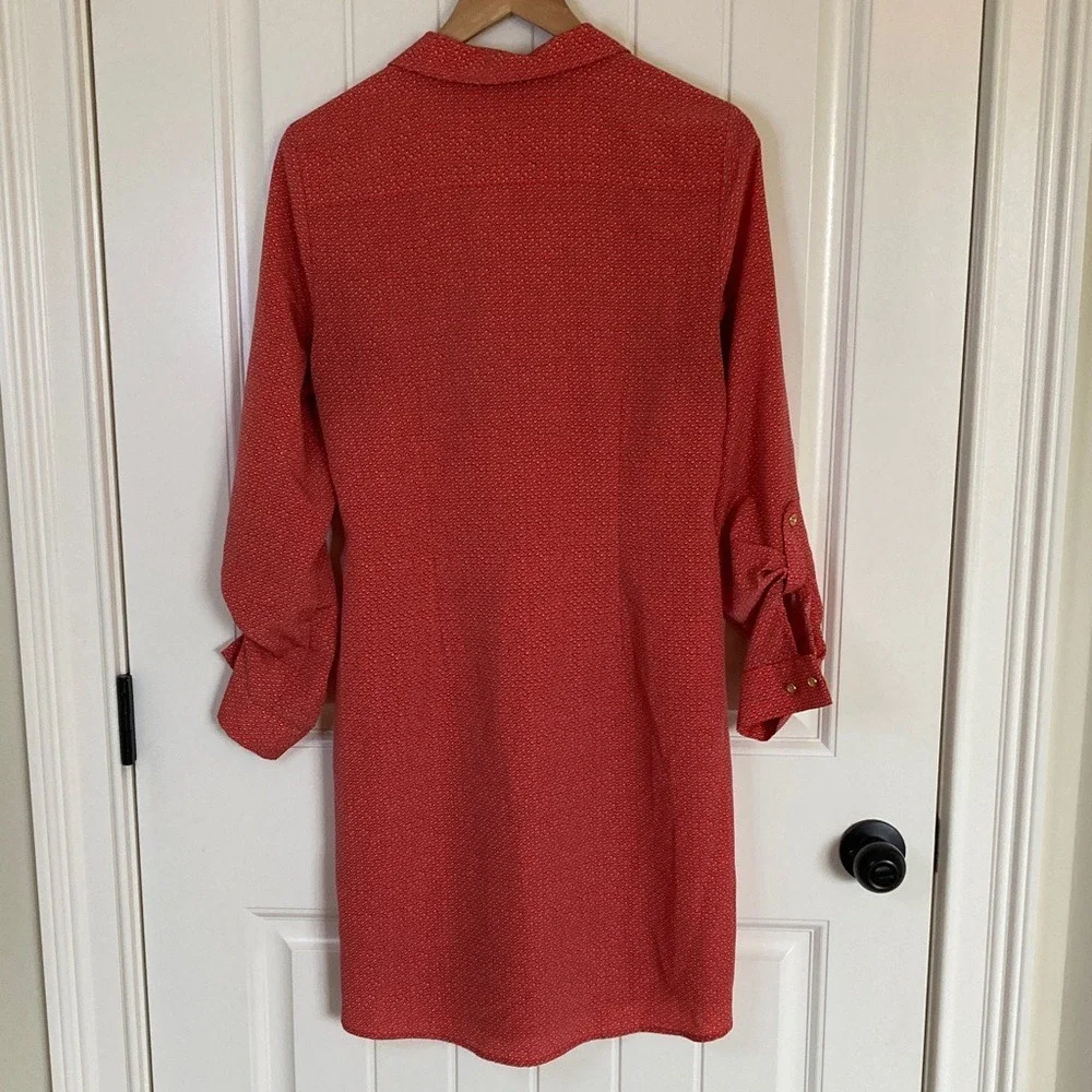The Limited Womens Ashton Dress Size M Coral 1/2 Button-Up Shirt Dress LS Career